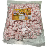 Pink & White Marshmallow Twists 800g Bulk Lollies Bag - Lolliland (BB- 02 February/ 09 March 2024)