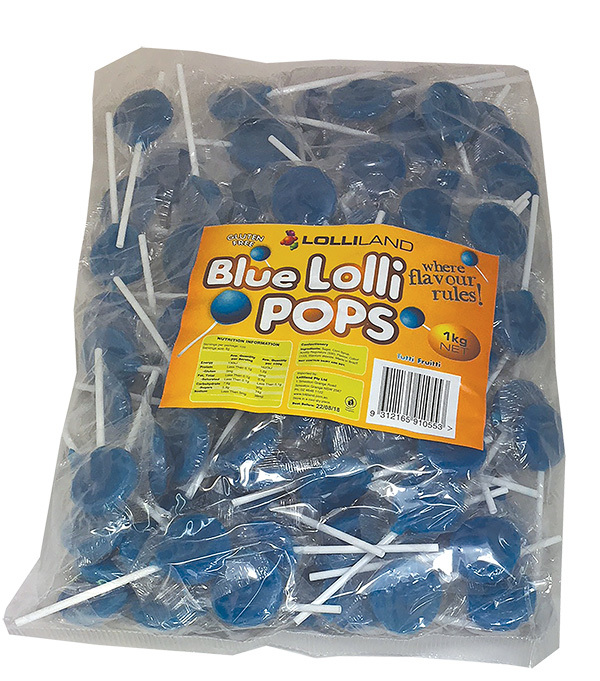 Blue Flat Pops 1kg Bulk Lollies Bag for Lolly Buffet - Lolliland