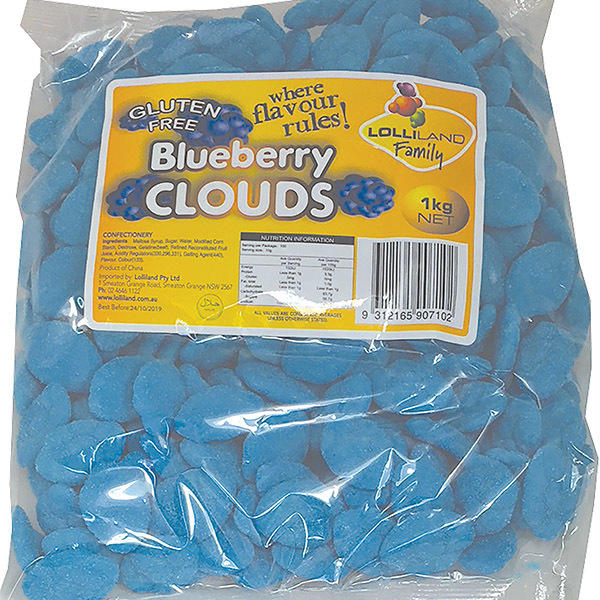 Blue Clouds - Blueberry 1kg Bulk Lollies Bag - Lolliland