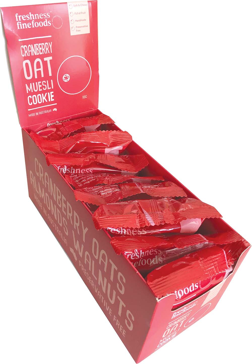 Muesli Cookie Cranberry & Oat 115g - Display pack of 8