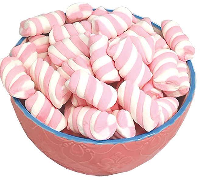 Pink Marshmallow Twists 1kg Bulk Lollies Bag for Lolly Buffet