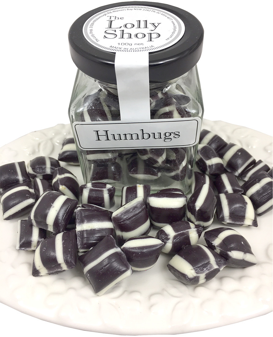 Humbugs Aniseed Boiled Lollies Rock Candy 130g Jar