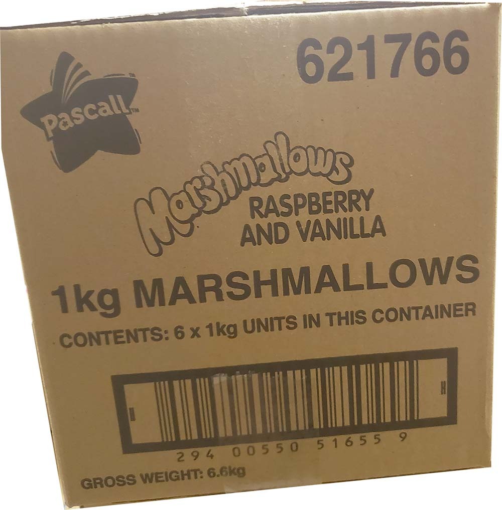 Pascall Marshmallows - Pink and White 1kg Carton of 6