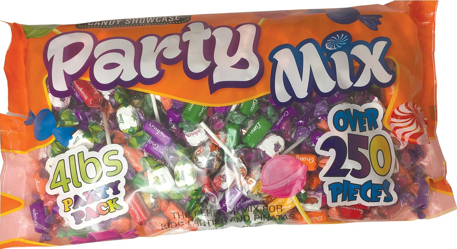 Candy Showcase Huge Party Mix Bag 4lb Bulk Bag 1.80 kg over 250 Pieces