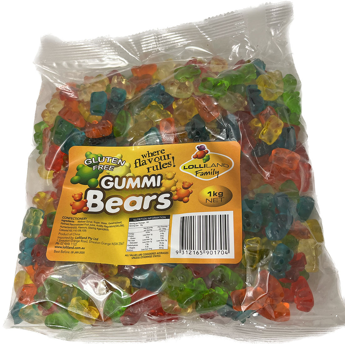 Gummi Bears - Mixed colours - Gluten Free - 1kg