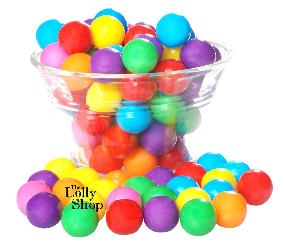 Gum Balls large Multi coloured - 1kg Bulk Lollies Bag 