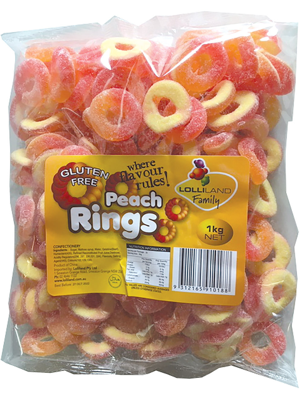 Peach Rings - Gluten Free 1kg Bulk Lollies 
