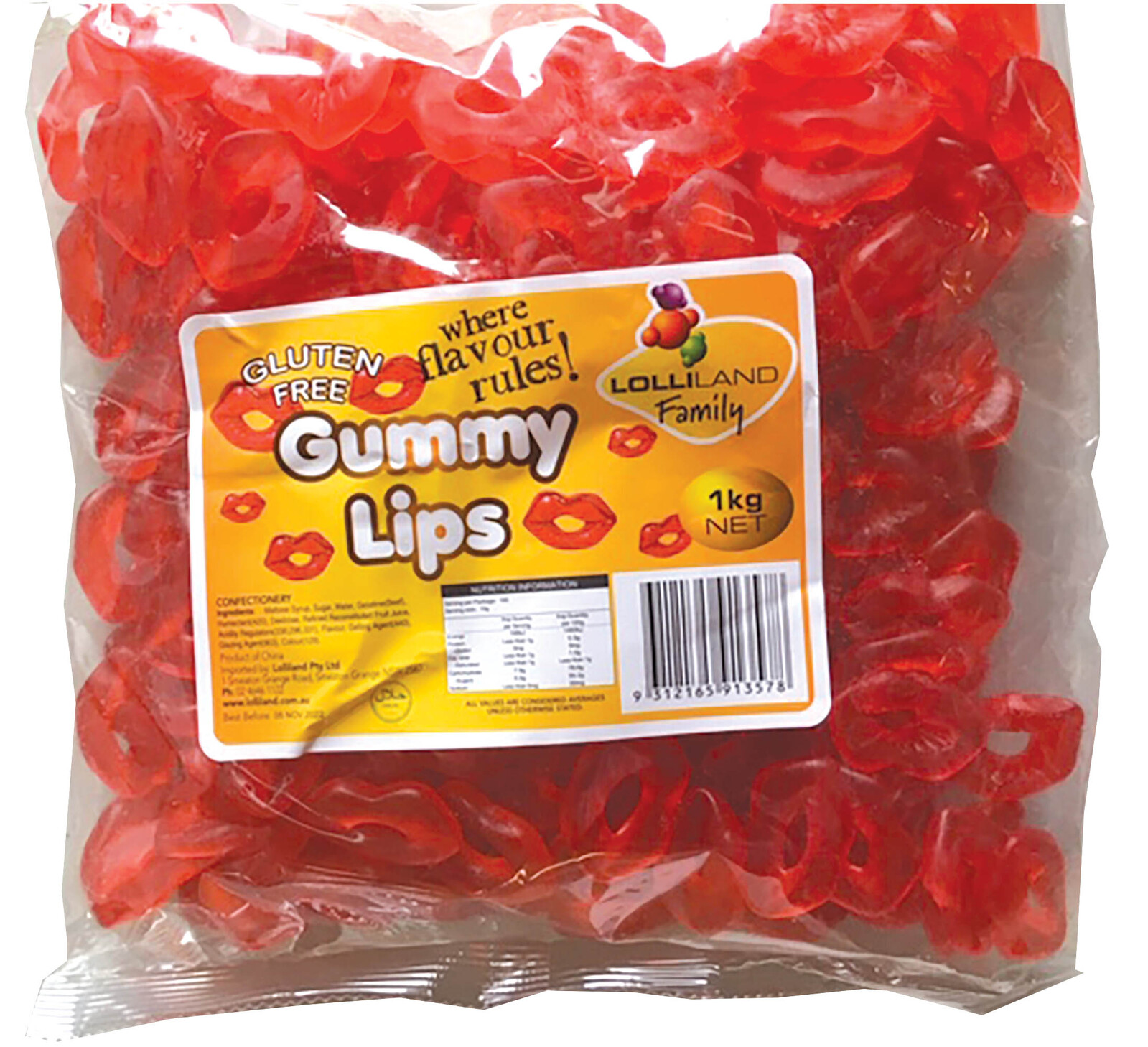 Gummi Lips - Gluten Free 1kg Bulk Lollies 