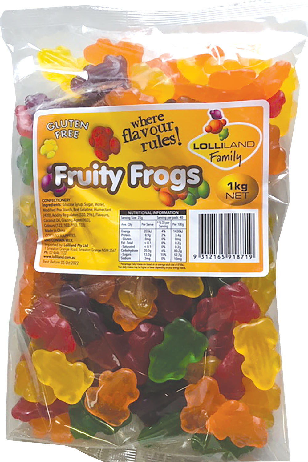 Fruity Frogs - Mixed colours - Gluten Free - 1kg