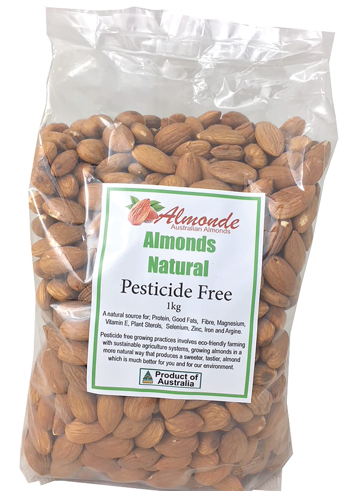 Pesticide Free Premium Natural Almonds 1kg