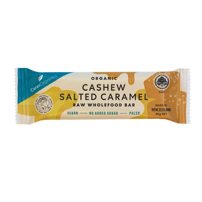 Cashew Salted Caramel Raw Wholefood Bar 50g BB October 2023