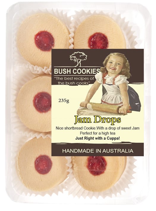 Jam Drops Shortbread Biscuits 235g by Bush Cookies 235g
