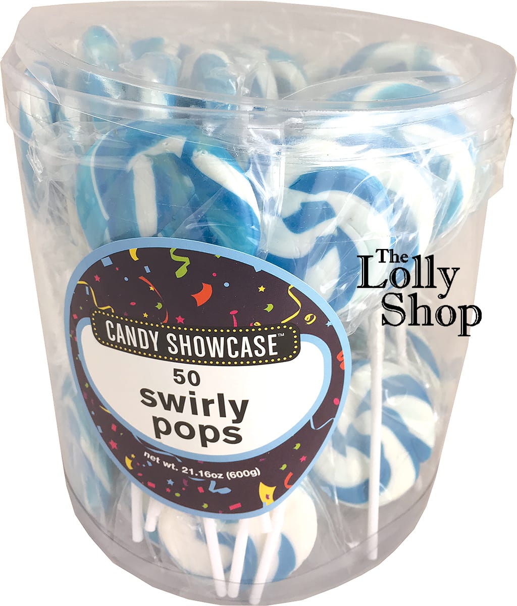 Blue Swirly Pops 12g - 600g Pack of 50 - Lolliland