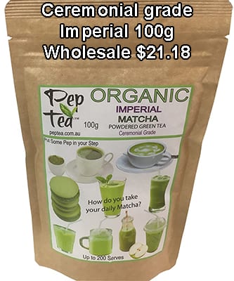 Imperial Japanese Matcha tea powder from Pep Tea