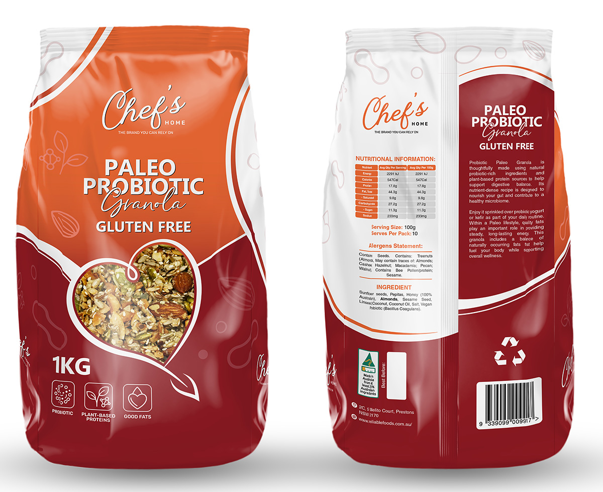 Chef’s Home healthy Paleo Probiotic Private label breakfast cereals for foodservice