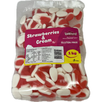 Strawberries & Cream 1kg Bulk Lollies Bag for Lolly Buffet - Lolliland