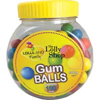 Gum Balls large Multi coloured - 900g Bulk Jar of 100 