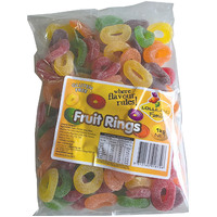 Fruit Rings 1kg  - Gluten Free 1kg Bulk Lollies 