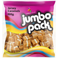 Jersey Caramels 500g Jumbo Pack Bulk Lollies