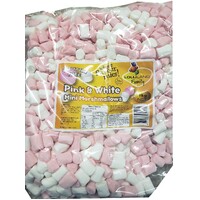 Mini Marshmallows - Pink & While 1kg - Bulk Lollies