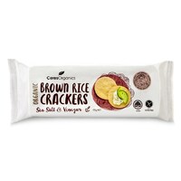 Organic Brown Rice Crackers, Sea Salt & Vinegar 115g BB January 12, 2024