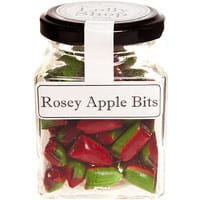 Rosey Apple Bits Boiled Lollies Rock Candy 130g Jars - Packed In Boxes of 12