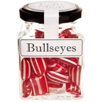 Bullseyes Peppermint Boiled Lollies Rock Candy 130g Jars - Packed In Boxes of 12