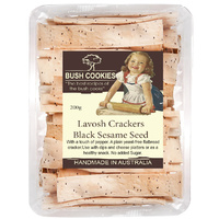 Gourmet Lavosh Crackers - Black Sesame with Pepper 200g
