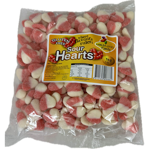 Sour Hearts -Red 1kg  - Lolliland