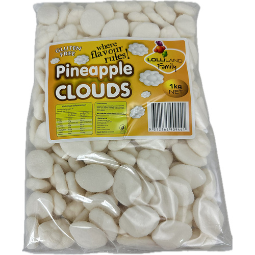 White Clouds - Pineapple 1kg Bulk Lollies Bag - Lolliland