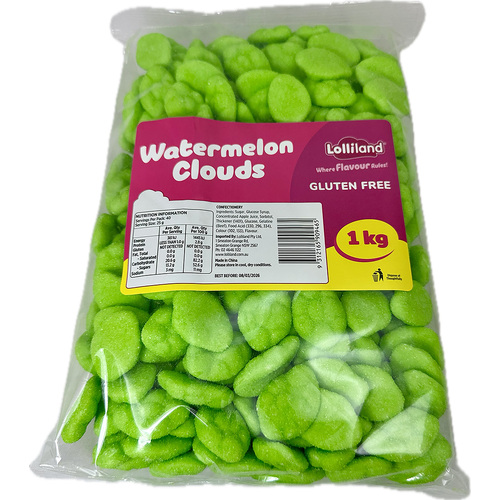 Green Clouds - Watermelon 1kg Bulk Lollies - Lolliland