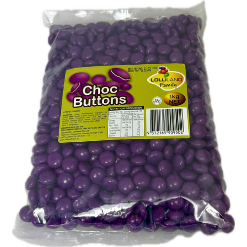 Choc Buttons Purple - 1kg Bulk Bags