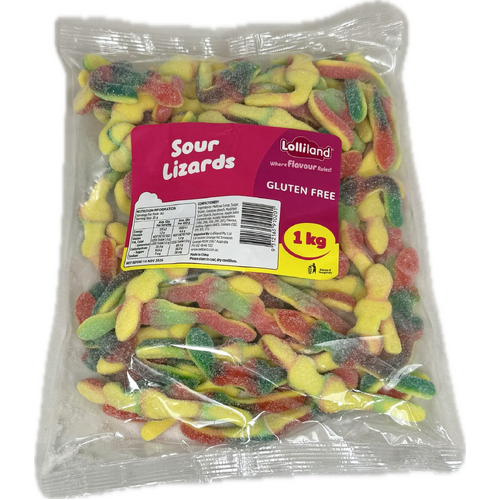 Gummy Sour Lizard 1kg – Wildly Delicious, Boldly Fun! Bulk Lollies Bag for Lolly Buffet - Lolliland