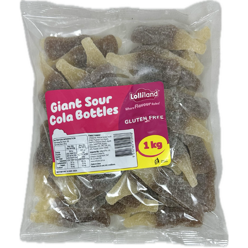 Giant Sour Cola Bottles (1kg ) Sour Taste in each bite!