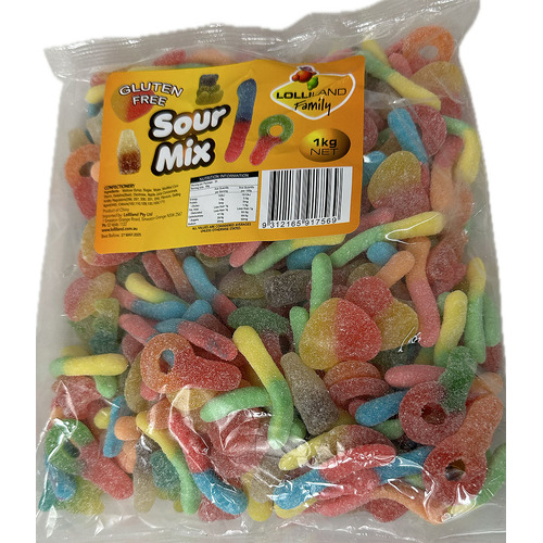 Sour Mix Lollies - Gluten Free 1kg - lolliland