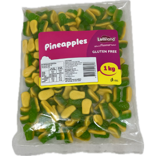 Pineapples Gummy 1kg Delight  Bulk Lollies Bag for Lolly Buffet - Lolliland
