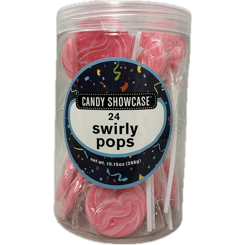 Swirly Pops - Pink - Tub of 24x12g - Carton of 12