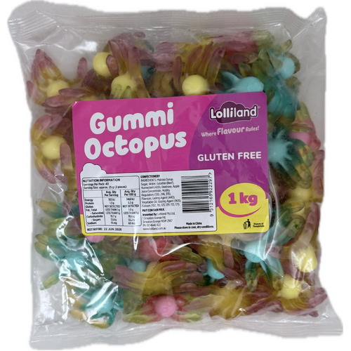 Gummi Octopus 1kg Bulk Lollies Bag for Lolly Buffet - Lolliland