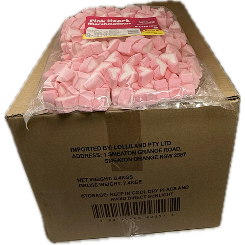 Pink Marshmallow Heart 800g -  8 pack Bulk Carton