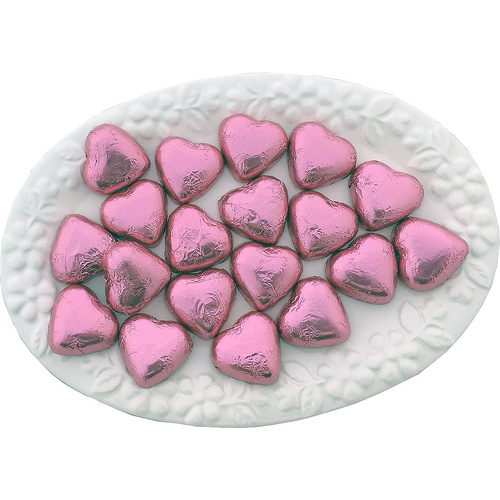 Pink Chocolate Hearts 500g