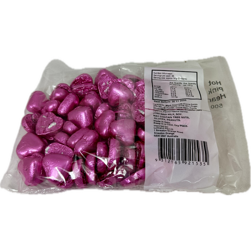 Hot Pink Chocolate Hearts 500g