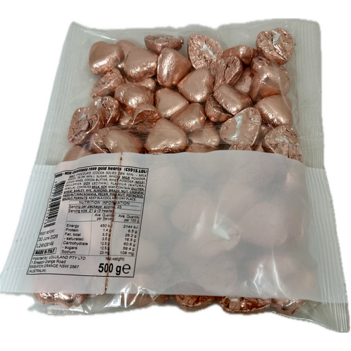 Rose Gold Chocolate Hearts 500g