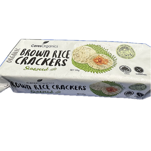 Organic Brown Rice Crackers Seaweed 115g 
