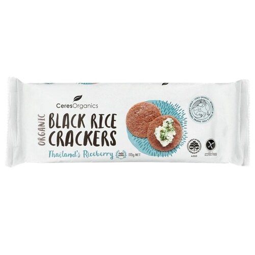 Organic Black Rice Crackers, Original 115g 