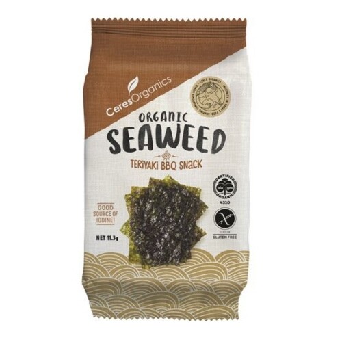 Organic Roasted Seaweed, Teriyaki BBQ Nori Snack 11.3g 