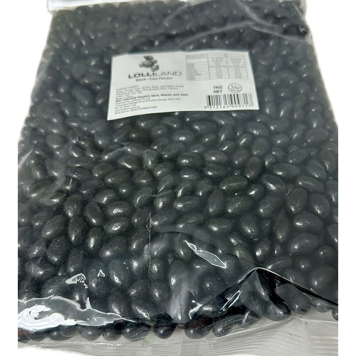 Black Jelly Beans -  1kg Bulk Bag ( Best Before - Nov.2025 )