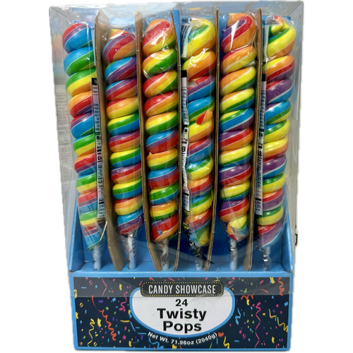 Unicorn Twisty Pop 85g Rainbow - Box of 24 -  Lolliland  ( Best Before - October 20, 2026 )