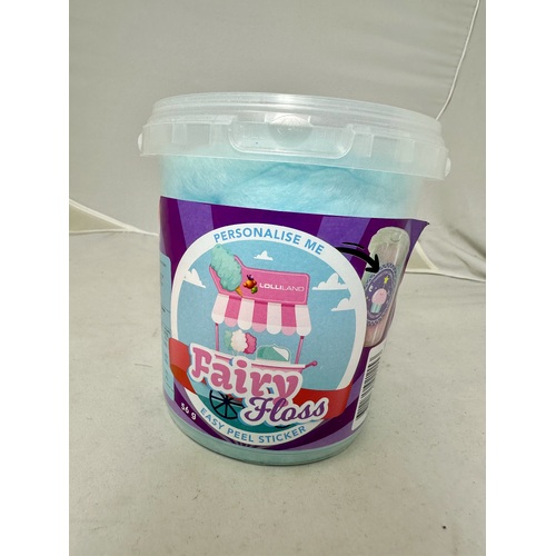 Fairy Floss Tub 60g  - Carton of 12 Lolliland Pink & Blue ( Best Before - June 8, 2026 )