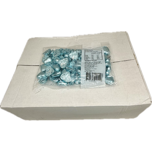 Blue Chocolate Hearts 500g Carton of 12 ( Best before - June 30.2026 )