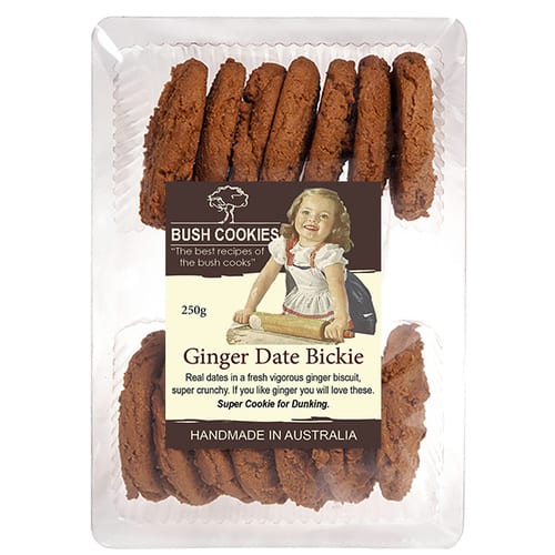Ginger and Date Biscuits by Bush Cookies 250g ( Best Before - September 4, 2026 )